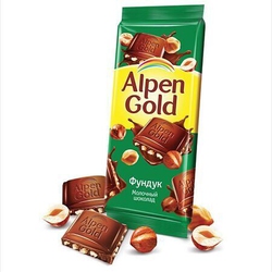 Шоколад Альпен Голд 85г молочный фундук