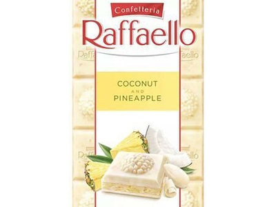 Шоколад Raffaello белый ананас кокос миндаль 90г
